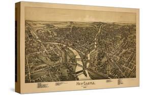 New Castle, Pennsylvania - Panoramic Map-Lantern Press-Stretched Canvas