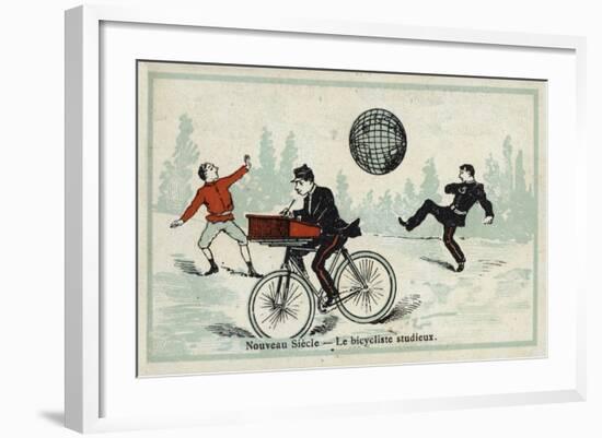 New Century - the Studious Cyclist-null-Framed Giclee Print