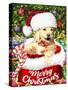 New Christmas puppy-Arnica Burnstone-Stretched Canvas