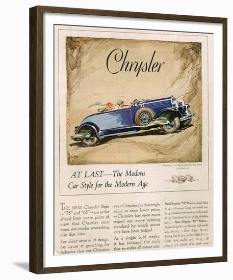 New Chrysler 75-The Modern Car-null-Framed Art Print