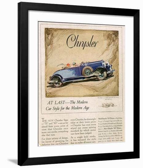 New Chrysler 75-The Modern Car-null-Framed Art Print