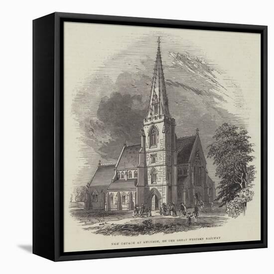 New Church at Swindon, on the Great Western Railway-null-Framed Stretched Canvas