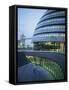 New City Hall and Tower Bridge at Dusk, London, England, United Kingdom, Europe-Charles Bowman-Framed Stretched Canvas