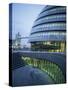 New City Hall and Tower Bridge at Dusk, London, England, United Kingdom, Europe-Charles Bowman-Stretched Canvas