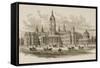 New City Hall, San Francisco, from 'American Pictures', Published by the Religious Tract Society,…-English School-Framed Stretched Canvas