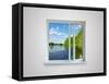 New Closed Plastic Glass Window Frame Isolated on the White Background-Volokhatiuk-Framed Stretched Canvas