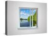 New Closed Plastic Glass Window Frame Isolated on the White Background-Volokhatiuk-Stretched Canvas