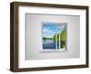 New Closed Plastic Glass Window Frame Isolated on the White Background-Volokhatiuk-Framed Photographic Print