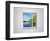 New Closed Plastic Glass Window Frame Isolated on the White Background-Volokhatiuk-Framed Photographic Print