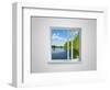 New Closed Plastic Glass Window Frame Isolated on the White Background-Volokhatiuk-Framed Photographic Print