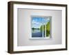 New Closed Plastic Glass Window Frame Isolated on the White Background-Volokhatiuk-Framed Photographic Print