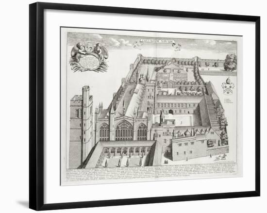 New College, Oxford, from 'Oxonia Illustrata', Published 1675 (Engraving)-David Loggan-Framed Giclee Print