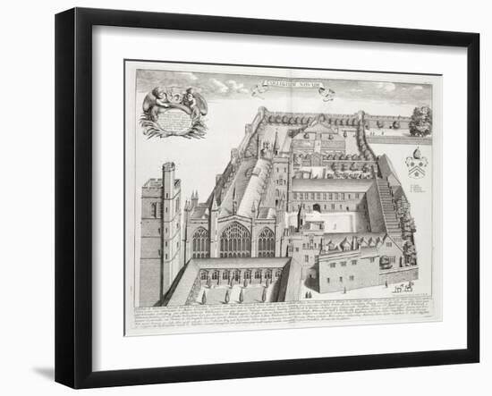 New College, Oxford, from 'Oxonia Illustrata', Published 1675 (Engraving)-David Loggan-Framed Giclee Print