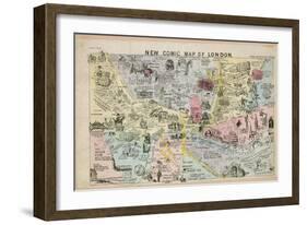 New Comic Map of London-null-Framed Giclee Print