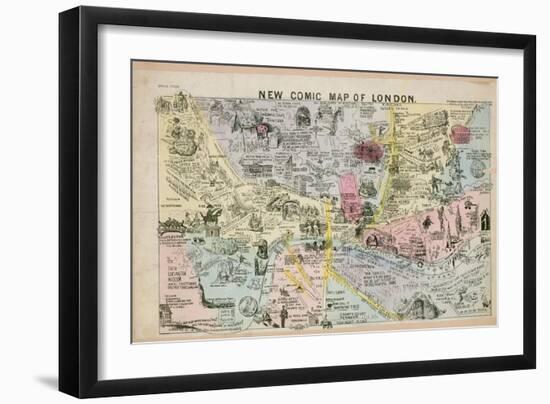 New Comic Map of London-null-Framed Giclee Print