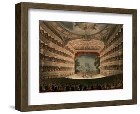 New Covent Garden Theatre from Ackermann's "Microcosm of London"-Thomas Rowlandson-Framed Giclee Print