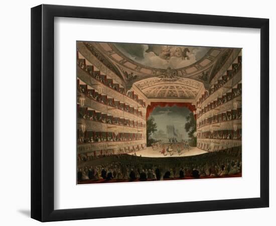 New Covent Garden Theatre from Ackermann's "Microcosm of London"-Thomas Rowlandson-Framed Giclee Print