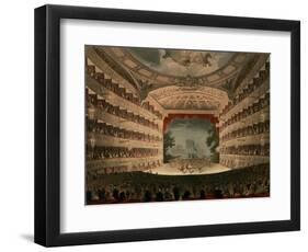 New Covent Garden Theatre from Ackermann's "Microcosm of London"-Thomas Rowlandson-Framed Giclee Print