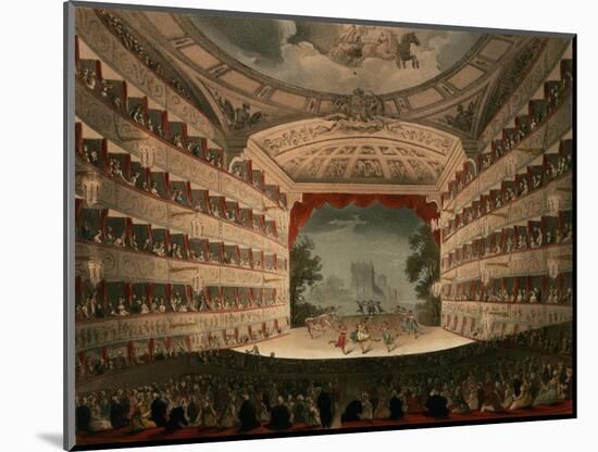 New Covent Garden Theatre from Ackermann's "Microcosm of London"-Thomas Rowlandson-Mounted Giclee Print