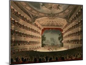 New Covent Garden Theatre from Ackermann's "Microcosm of London"-Thomas Rowlandson-Mounted Giclee Print