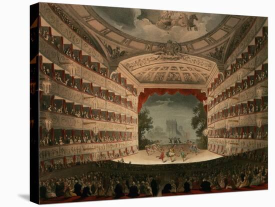 New Covent Garden Theatre from Ackermann's "Microcosm of London"-Thomas Rowlandson-Stretched Canvas