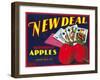 New Deal Apple Label - Wenatchee, WA-Lantern Press-Framed Art Print