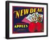 New Deal Apple Label - Wenatchee, WA-Lantern Press-Framed Art Print