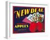 New Deal Apple Label - Wenatchee, WA-Lantern Press-Framed Art Print