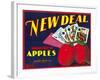 New Deal Apple Label - Wenatchee, WA-Lantern Press-Framed Art Print