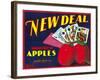 New Deal Apple Label - Wenatchee, WA-Lantern Press-Framed Art Print