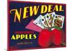 New Deal Apple Label - Wenatchee, WA-Lantern Press-Mounted Art Print