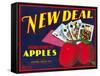 New Deal Apple Label - Wenatchee, WA-Lantern Press-Framed Stretched Canvas