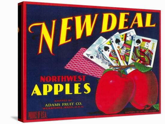 New Deal Apple Label - Wenatchee, WA-Lantern Press-Stretched Canvas