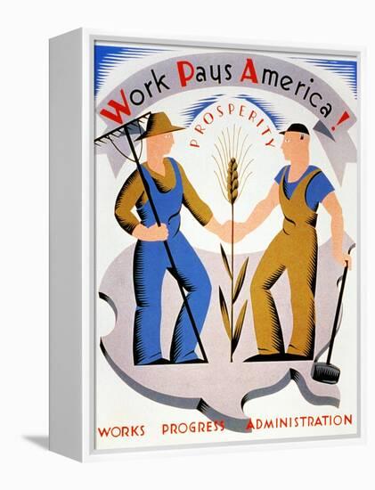 New Deal: Wpa Poster-Vera Bock-Framed Stretched Canvas