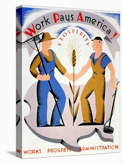 New Deal: Wpa Poster-Vera Bock-Stretched Canvas