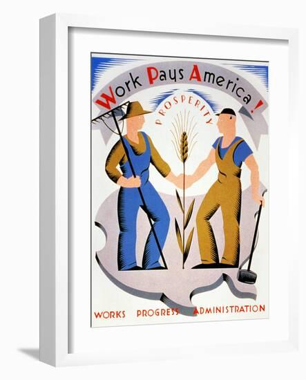 New Deal: Wpa Poster-Vera Bock-Framed Giclee Print