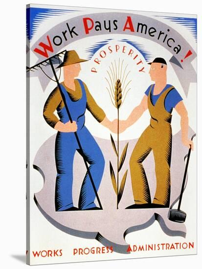 New Deal: Wpa Poster-Vera Bock-Stretched Canvas