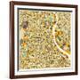 New Delhi Map-Jazzberry Blue-Framed Art Print