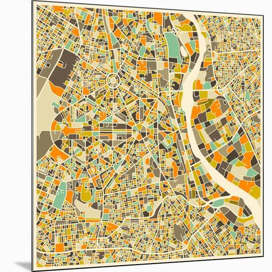 New Delhi Map-Jazzberry Blue-Mounted Art Print