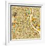 New Delhi Map-Jazzberry Blue-Framed Art Print