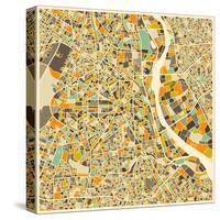 New Delhi Map-Jazzberry Blue-Stretched Canvas