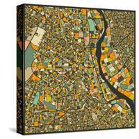 New Delhi Map-Jazzberry Blue-Stretched Canvas