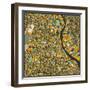 New Delhi Map-Jazzberry Blue-Framed Art Print