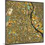 New Delhi Map-Jazzberry Blue-Mounted Art Print