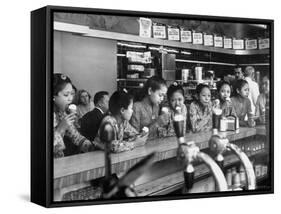 New Delight For the Balinese Dancing Girls in America is Ice Cream-Gordon Parks-Framed Stretched Canvas