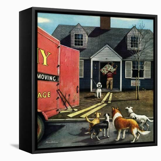 "New Dog in Town", March 21, 1953-Stevan Dohanos-Framed Stretched Canvas