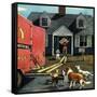 "New Dog in Town", March 21, 1953-Stevan Dohanos-Framed Stretched Canvas