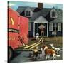 "New Dog in Town", March 21, 1953-Stevan Dohanos-Stretched Canvas