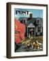 "New Dog in Town" Saturday Evening Post Cover, March 21, 1953-Stevan Dohanos-Framed Giclee Print