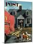 "New Dog in Town" Saturday Evening Post Cover, March 21, 1953-Stevan Dohanos-Mounted Giclee Print